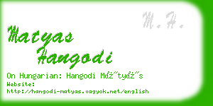 matyas hangodi business card
